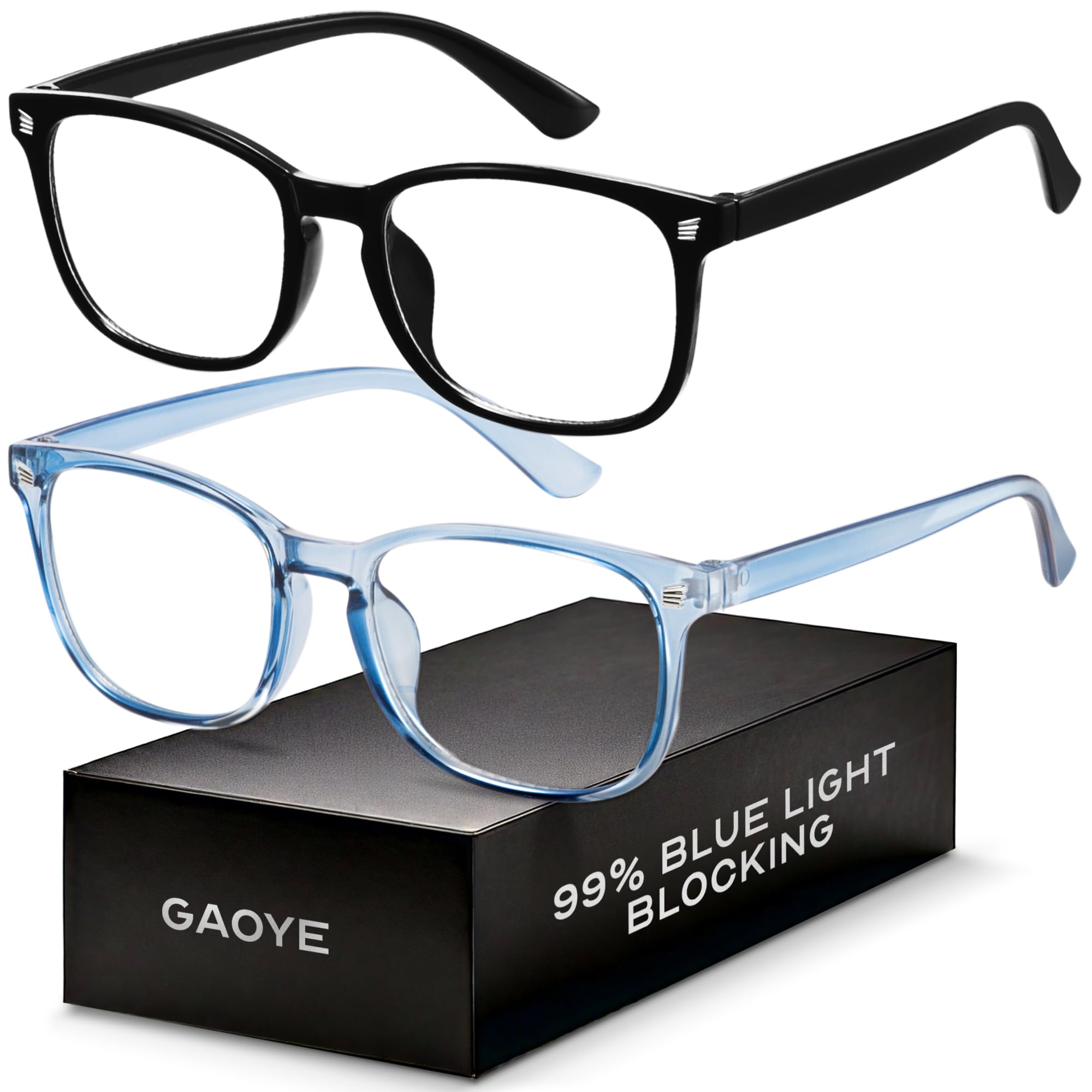 Blue Light Blocking Glasses - Fashion Square Fake Eyeglasses, Anti UV Ray Computer Gaming Glasses Blue Blockers for Women/Men